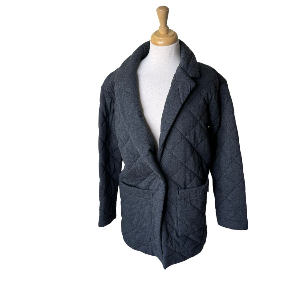 CARVE DESIGNS MAGGIE QUILTED TOPPER Charcoal Gray Size XS NWT